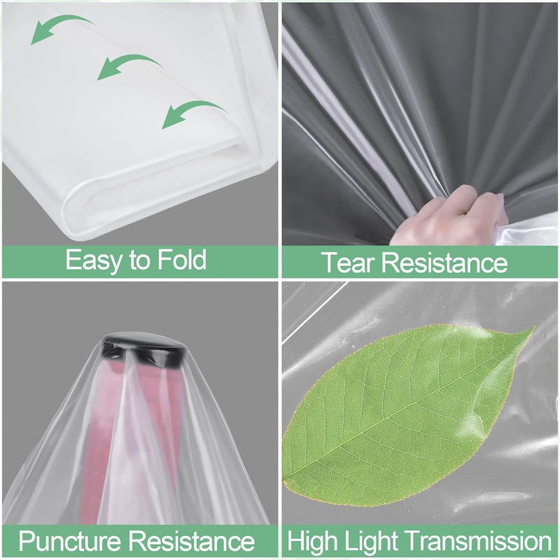ToLanbbt 6.5 x 10 FT Clear Greenhouse Plastic Sheeting, 6 Mil Polyethylene Film Heavy Duty, Water Sun Frost Wind Dust Resistant Winter Hoop House Toughness Plastic Cover for Farming, Gardening, Agriculture,DIY - Image 4